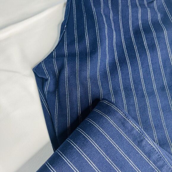 Gap Sz 4 Slim City Coupe Urbane Etroite Pants Navy Blue Stripped Stretch 0763 - Picture 4 of 12